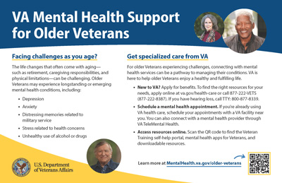 Thumbnail for the VA Mental Health Support for Older Veterans handout