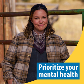Veteran standing by a fence. Text reads: Prioritze your mental health.